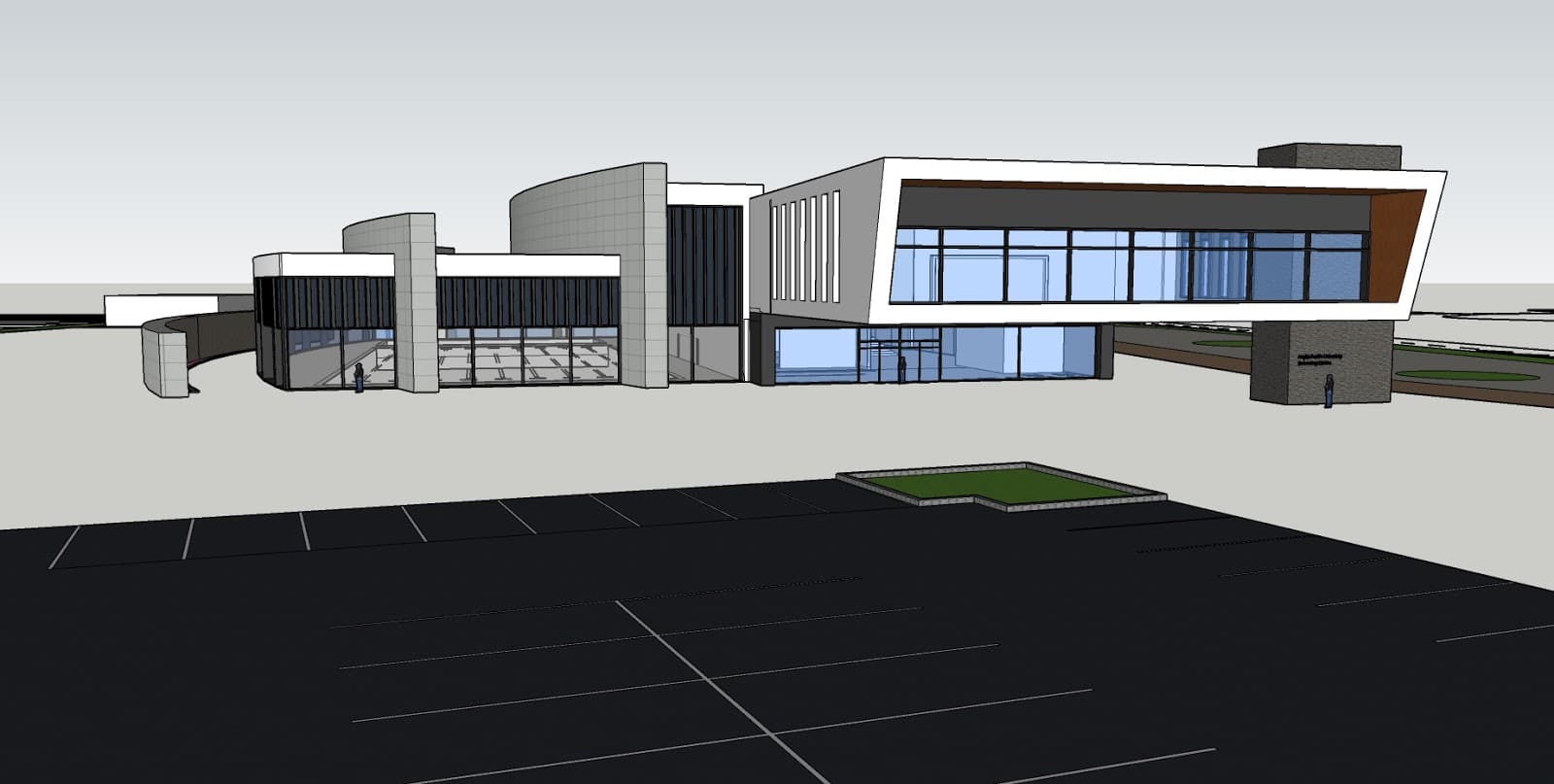 Swimming Pool Centre, Initial concept in SketchUp. University Project.