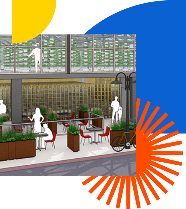 SketchUp design of an outdoor sitting area