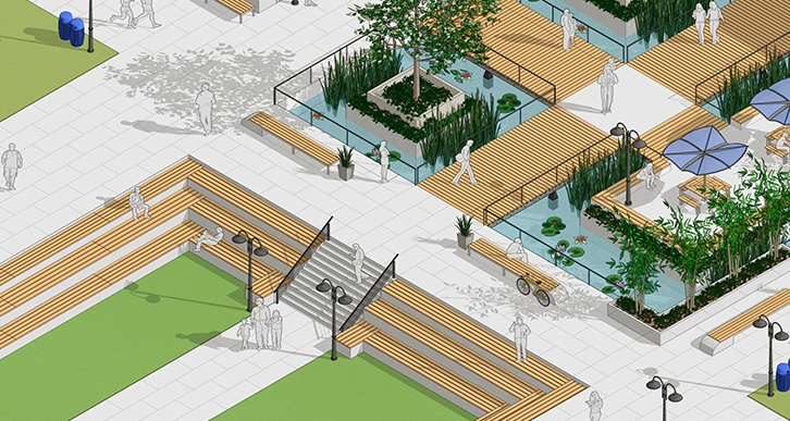 SketchUp design stage 2 garden in more detail