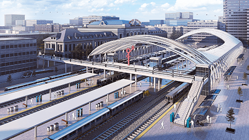 Sketchup design of train station
